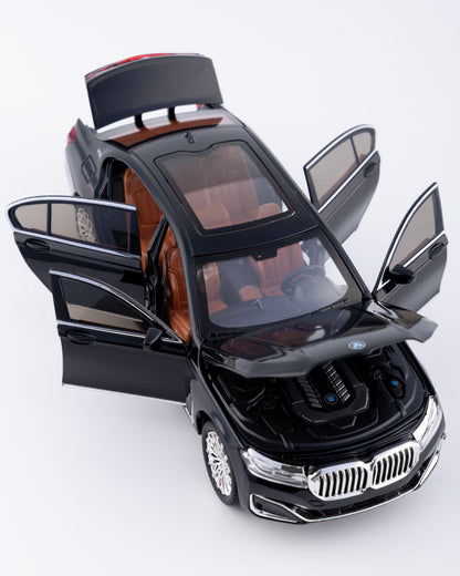 BMW 760Li V12 Sedan Diecast Black Car 1:24 Scale - Ignition Prime