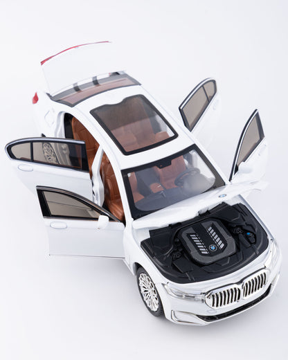 BMW 760Li V12 Sedan Diecast White Car 1:24 Scale - Ignition Prime