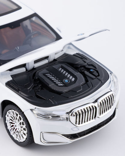 BMW 760Li V12 Sedan Diecast White Car 1:24 Scale - Ignition Prime