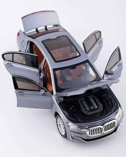 BMW 760Li V12 Sedan Diecast Grey Car 1:24 Scale - Ignition Prime