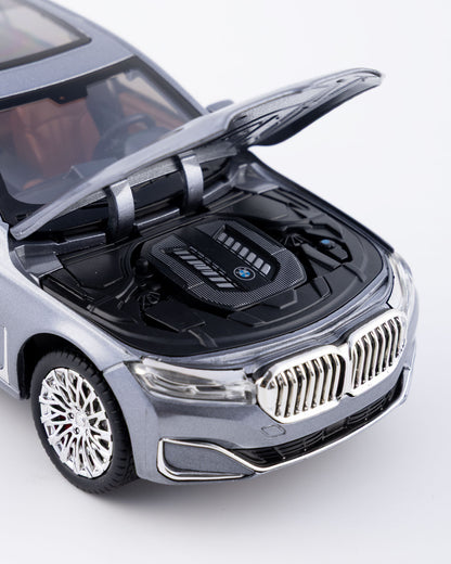 BMW 760Li V12 Sedan Diecast Grey Car 1:24 Scale - Ignition Prime