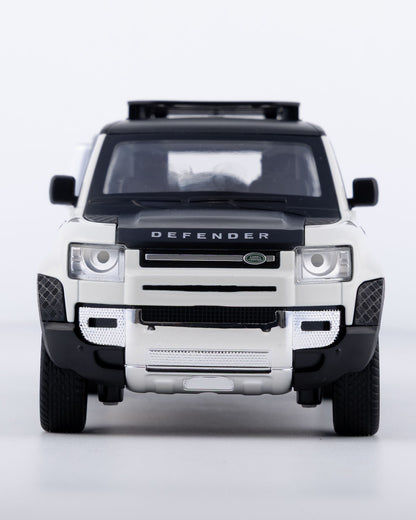 Land Rover Defender Diecast White Car 1:24 Scale - Ignition Prime