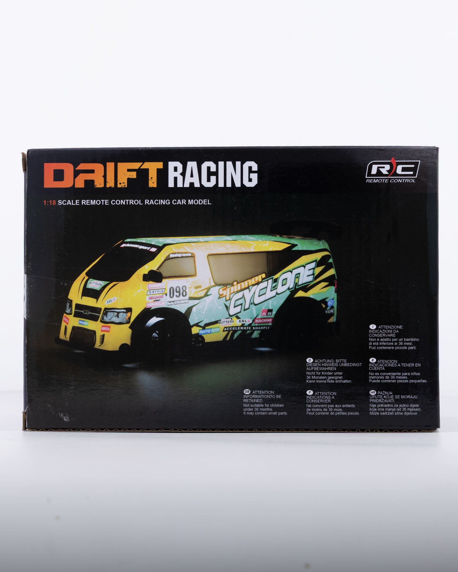 Drift Van Spinner Cyclone with Remote & Accessories Car 1:18 Scale - Ignition Prime